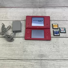 Tw442202123 Nintendo Dsi Console Pink With Charger 3 Brain Games Bundle Good Working