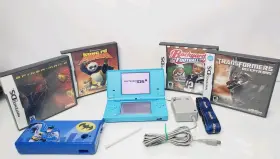 Twi-001 Nintendo Gameboy Dsi Sky Aqua Light Blue With Charger And 4 Games