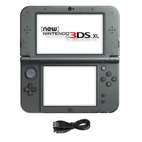 Twm929 Nintendo New 3ds Xl Black Handheld Console And Ac Adapter Wall Power 5e