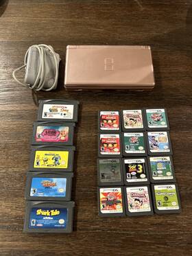 Nintendo Uaf10906028 Ds Lite Console Pink - Works Perfect With Games And Charger Tested Used
