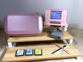 Nintendo Ug45314874 Dslite Bundle- Pink With 3 Stylus Charger Games Free Case Tested