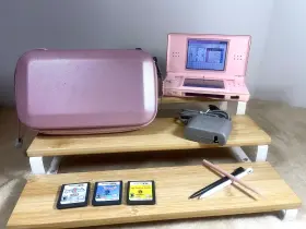 Ug45314874 Nintendo Dslite Bundle- Pink With 3 Stylus Charger Games Free Case Tested