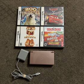 Nintendo Ug49718298 Ds Lite Rose Gold Handheld Usg-001 With Charger Stylus Games Case Clean