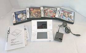 Nintendo Ug712826004 Ds Lite Polar White Console Bundle With 4 Games Charger Manual Tested