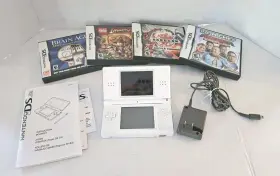 Ug712826004 Nintendo Ds Lite Polar White Console Bundle With 4 Games Charger Manual Tested
