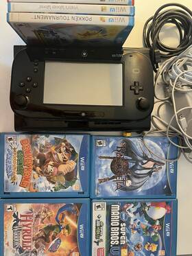 Nintendo Wcs012 Wii U 32gb Console And Gamepad- Black Plus 9 Games