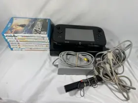 Wup-102 Nintendo Wii U Black 32gb Console And Gamepad Bundle 7 Games Mario Zelda Donkey