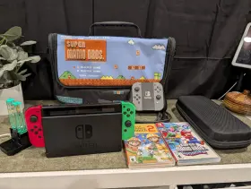 Xaw10079993974 Nintendo Switch With Doc Cables 2 Games 4 Controllers And Carrying Case Used