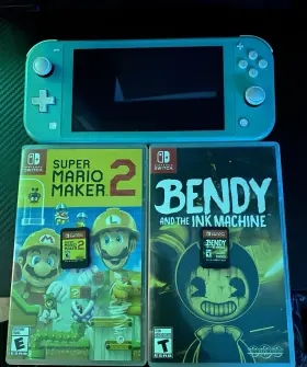 Xjw10036120627 Nintendo Switch Lite Blue Gaming Console 144.7 Gb Sd With Charger 2 Games