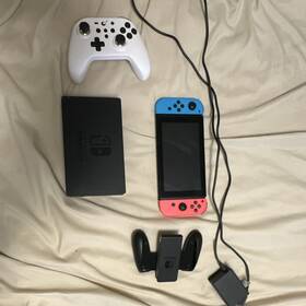 Nintendo Xkw10052219107 Switch Console Blue/red Joy-con Dock Power Adapter Pro Controller