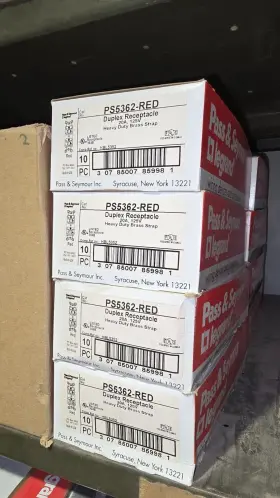 Ps5362-red Pass & Seymour Box Of 10 - And Red Heavy Duty Receptacles