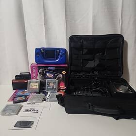 Sega 670-6860a Blue Genesis Handheld Console With Box Cords Game Lot Manual Tested