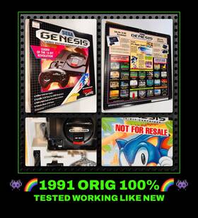 Sega 904614026376 Vtg Lightly Used Ft91 Genesis 1601 Console Box Not For Resale Sonic Hedgehog