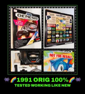 1601 Sega 904614026376 Vtg Lightly Used Ft91 Genesis Console Box Not For Resale Sonic Hedgehog