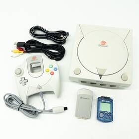 Sega Hkt-3020 Dreamcast Console Bundle With Vmu Rumble Pak Controller White Hk-3020 Oem