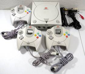 Sega Htk-3020 Dreamcast Complete Bundle Console 3 Controllers And Cords Clean