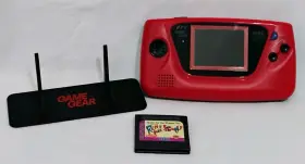 K31024895 Sega Gamegear Portable Video Game System Red Shell With And Custom Stand