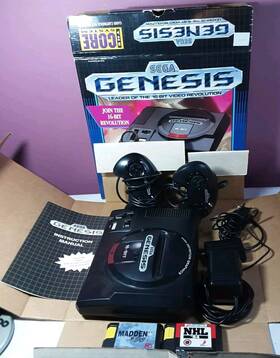 Sega Mk-1611 Genesis The Core System Comple In Box With 2 Games Tested Working