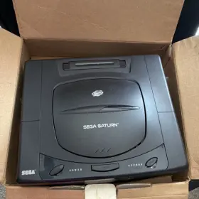 Mk-80006 Sega Saturn Black Console With Controller Cables Demo Disc Box
