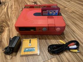 Sharp An-500r Twin Famicom Red Console New Belt Tested Us Seller Nintendo Japan