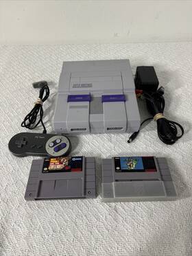 Snes Sns-001 Console With Cables Controller 2 Games Tested And Working