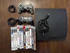 Sony 000435361073 Playstation 3 Slim 320 Gb Home Console - Black With Controllers And Games