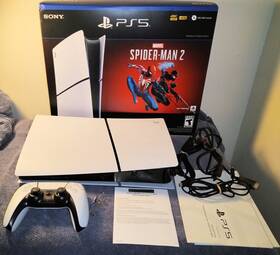 Sony 1000039790 Playstation 5 Digital Slim Edition Console Spider Man 2 Bundle And Ps5 Controller
