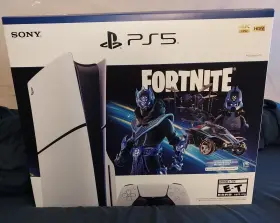 1000045133 Sony Playstation 5 Slim Disc Console Fortnite Cobalt Star Bundle