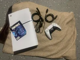 1000045142 Sony Playstation 5 Slim Disc-drive Edition Fortnite Cobalt Star Bundle