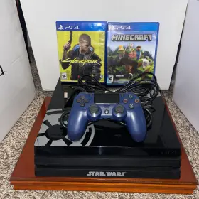 123555 Sony Star Wars Playstation 4 Pro Ps4 Console Bundle With 2 Games Limited Edition