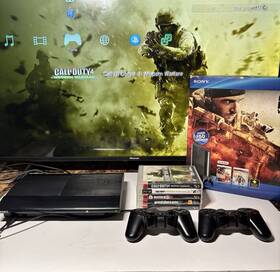 Sony 3000074 Playstation 3 Ps3 250gb Bundle Super Slim Console System With Box And Games