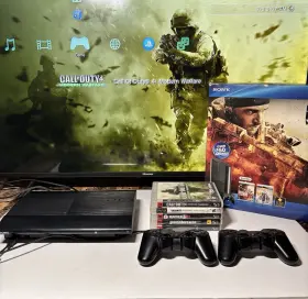 3000074 Sony Playstation 3 Ps3 250gb Bundle Super Slim Console System With Box And Games