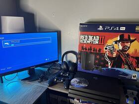 Sony 3003203 Playstation 4 Pro 1tb Console With 2 Controllers Headset Ghost Of Tsushima