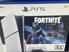 317754 Sony Playstation 5 Ps5 Slim Cobalt Star Fortnite Disc Edition Console Bundle