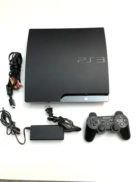 Console-120 Sony 679360939901 Playstation 3 Slim Gb-black-blu-ray All Cords And Controller