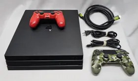 Sony 711719504023 Playstation 4 Pro Ps4 Console 500 Ssd Low Firmware 10.50 With Controllers And Cables