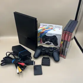 Sony 711719703709 Playstation 2 Ps2 Slim Console Bundle - Black Accessories Included