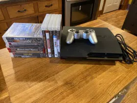 Cech-2501a Sony 711719778059 Playstation 3 Ps3 Slim Console Black With 13 Games Tested