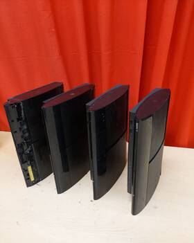 Sony 9218029 Lot Of 4 Ps3 Super Slim 500 Gb Consoles Console Black Home Playstation 1500