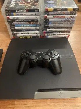 98310 Sony Playstation 3 Slim Ps3 160gb Console Bundle