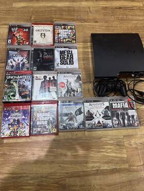 Sony 98424 Playstation 3 Slim 320 Gb Console - Charcoal Black Used Works Great