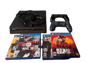 Ai456512720 Sony Playstation 4 Slim Ps4 Cuh-2215b With 2 Controllers Games And Cables Tested