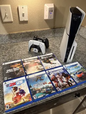Ak424958093 Sony Complete Ps5 Bundle 2 Controller Dual 2-remote Charger 7 Games And Accessories