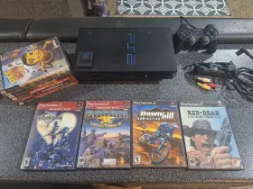 Au7638098 Sony Playstation Ps2 2 Fat Console Bundle With Games Tested Working