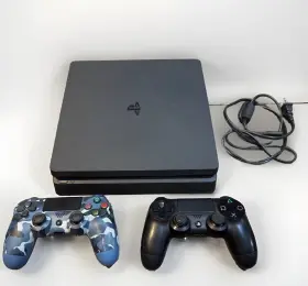 Aw-cb262 Sony Playstation 4 Slim Ps4 Black Console Works With 2 Controller