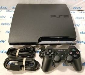 Sony Cech-2106a Playstation 3 Ps3 Slim Console With Controller And Cords Working