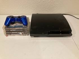Sony Cech-3003a Playstation 3 Ps3 Slim Black Console Bundle - Controller Games