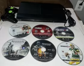 Cech-4001b Sony Playstation 3 Ps3 250 Gb Super Slim 6-game Bundle Controller Cords Tested