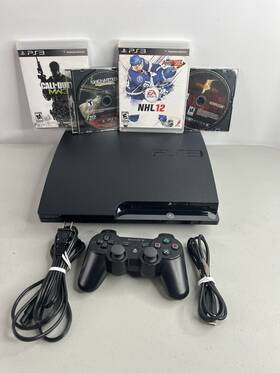 Sony Cech2001a Playstation 3 Ps3 Slim Black Console 120gb Cech-2001a Bundle Expedited Ship