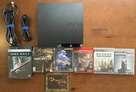 Sony Cech2001b Playstation 3 Ps3 Slim 500 Gb Lot 6 Games Tested
